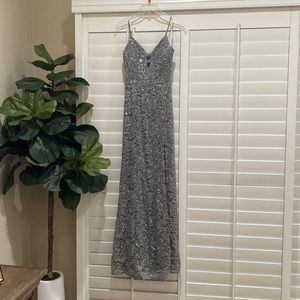 B.Darlin Silver Gray Prom dress